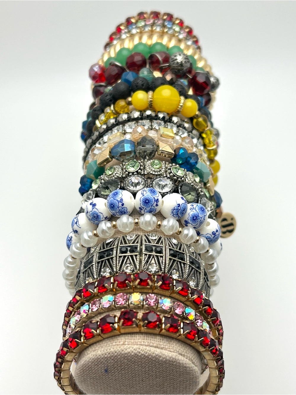 Lot of 21 Beaded Jeweled Stretch Bracelets